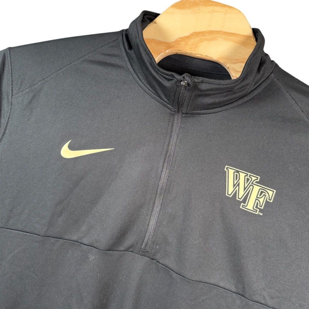 Nike Pullover Men 2XL‎ Black Wake Forest University Dri-FIT Quarter Zip Athletic
